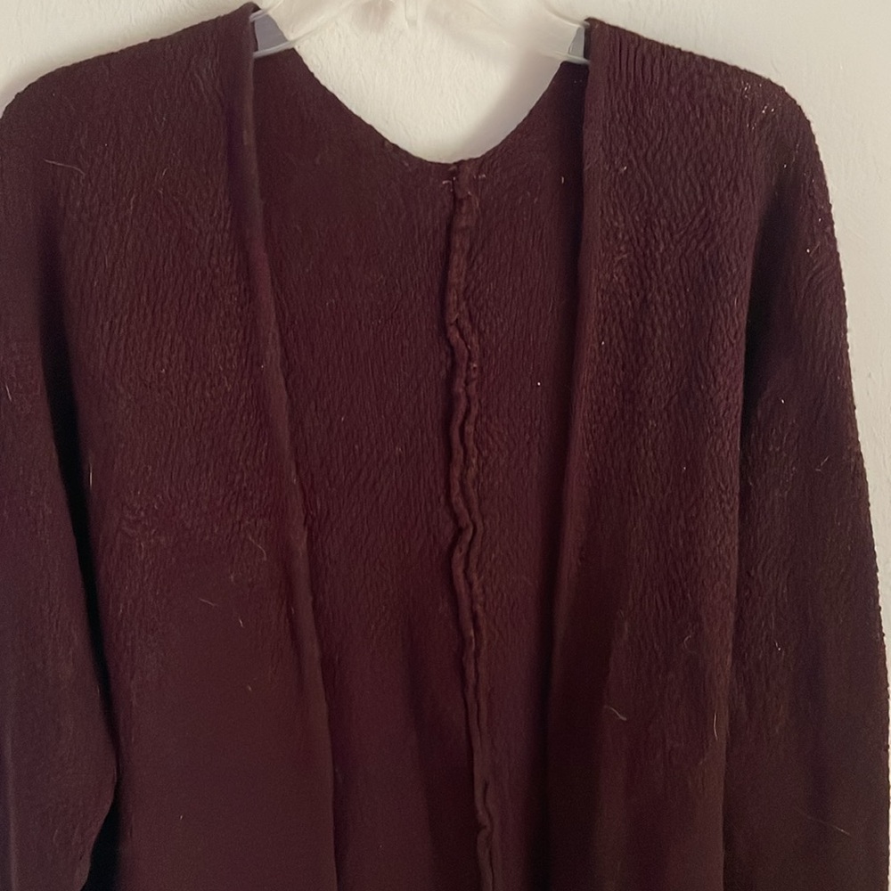 Burgundy Wool Blend Cardigan
